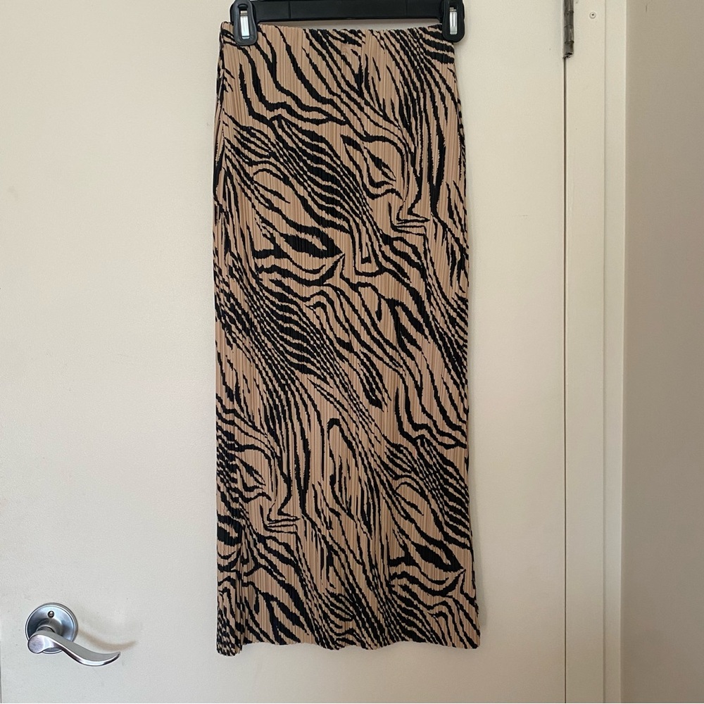 Zebra Print Tan and Black Skirt